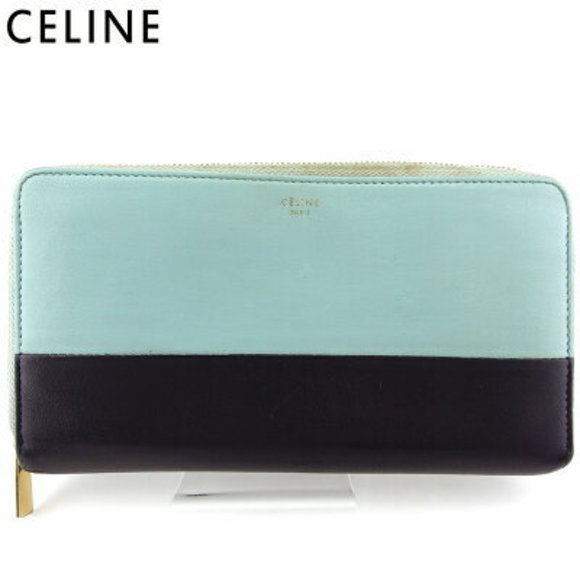 Celine long Wallet Zip blue black leather - Picture 1 of 6